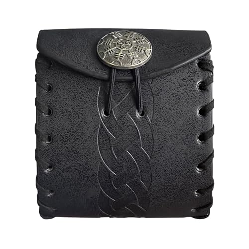Kaeltsyn Bolso de piel sintética para cambio, monedero pequeño, cinturón renacentista, monedero medieval, monedero de cosplay para hombres y mujeres, cinturón medieval, monedero de piel sintética
