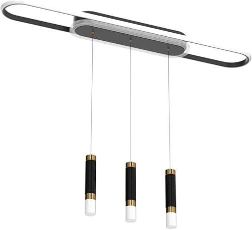 Miniatura 4 de Jaycomey Lámpara LED moderna, lámpara colgante de techo de acrílico regulable de 3 luces con control remoto, lámpara de comedor interior para