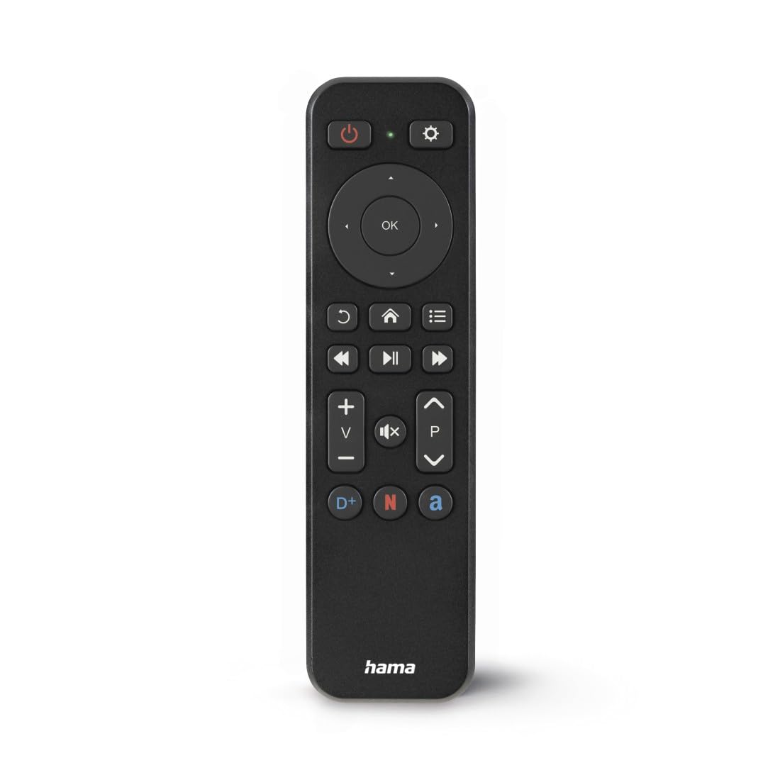 Hama Pilot uniwersalny 2w1 (zdalna kontrola przysick Disney+,Netflix, Prime Video, podczerwień, do telewizorów, szybki) czarny