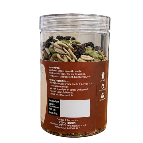 Image of Vedic Foods Seeds & Berries Mix 250g | Nutritious Superfood Blend | Pumpkin, Sunflower, Flax Seeds with Berries | Energy Boosting Snack | Vegan & Gluten Free