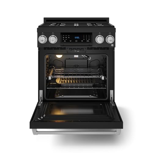 Image of Gordon Ramsay by THOR Kitchen 30 Inch Professional Gas Range with Tilt Panel Touch Control in Black /Stainless Steel