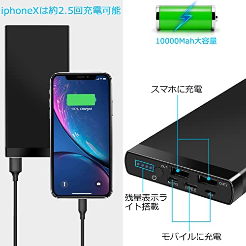 undefined 小型カメラ 45時間連続録画 隠しカメラ 256GB対応 モバイルバッテリーカメラ 1080P画質 自動暗視 重力センサー スパイカメラ ループ録画 携帯便利 日本語取扱付き ブラック の商品画像 7