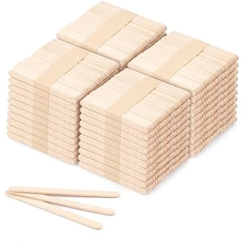 VEIDIA 2000 Pcs 4.5" Wooden Craft Sticks, Ice Cream Sticks,Natural Wood Popsicle Stick for Waxing, DIY Wood Crafts, Hair Removal and Waxing Supplies, Paint Stirrer, Art Projects and Ice Pop Sticks Cover
