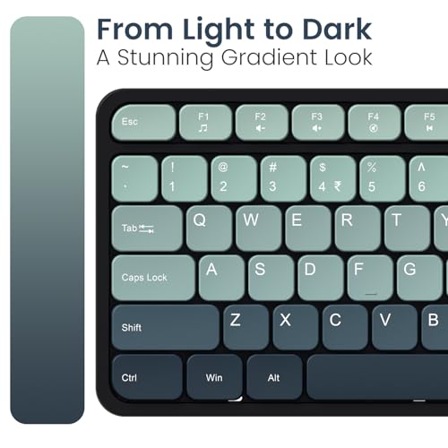 Image of Portronics Key11 Combo Rechargeable Wireless Keyboard and Mouse Set, Bluetooth 5.3&2.4GHz Wireless,Type-C Fast Charging,Gradient Keys, Noiseless Typing, High Precision Mouse, for PC&Laptop(Blue)