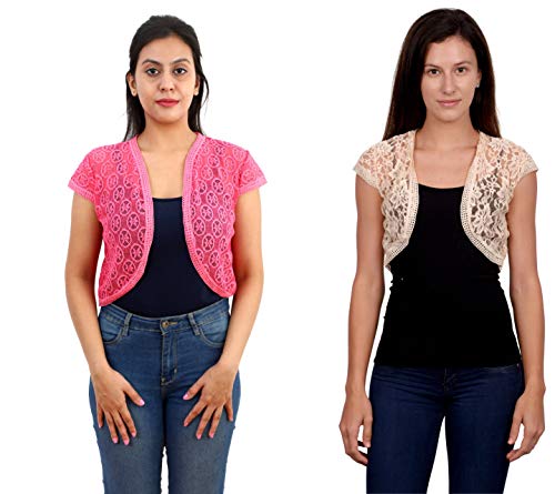 Image of CETC Women's Lace Open Front Cardigan Shrug (Pack of 2)