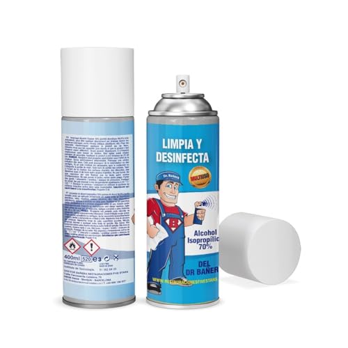 Caja de 6 unidades de Alcohol Isopropílico 400ml cada una. Limpiador y desinfectante con pistola pulverizadora de regalo