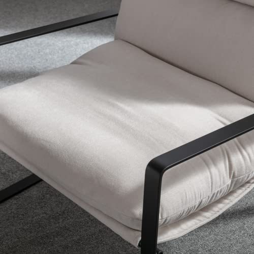 Heah-Yo Modern Accent Chair Set Of 1, Chenille Fabric Living Room Chair With Removable Cushion And Solid Metal Frame, Comfy Reading Chair For Bedroom, White #TOP5