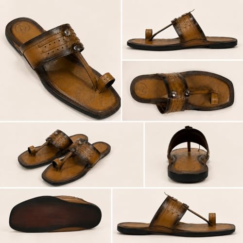 Image of Men's Kolhapuri Chappals Ethnic Slippers For Men Traditional Kolhapuri Sandals Casual Flip Flops For Men