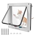 Large Cat Door, 4 Way Locking Cat Flap Door, Cat Flap Dog Flap Pet Flap CatflapFlap Door for Pets, Cat Flap Cat Door Pet Door, Cat Flaps for Upvc Door, Pet Flap for Small Dogs, Cats?White?