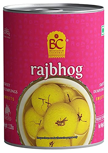 Bhikharam Chandmal – Indian Sweets Rajbhog – Bikaneri Rajbhog Sweet Mithai Tin 1kg (Pack of 1)