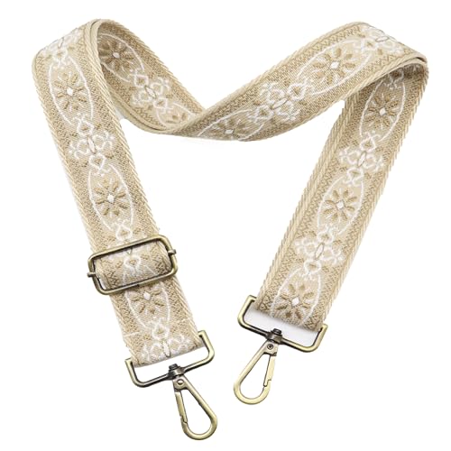 Image of LEMEDE Purse Strap Adjustable Replacement Crossbody Bag Strap Retro Jacquard Embroidery Shoulder Straps for Canvas Bag