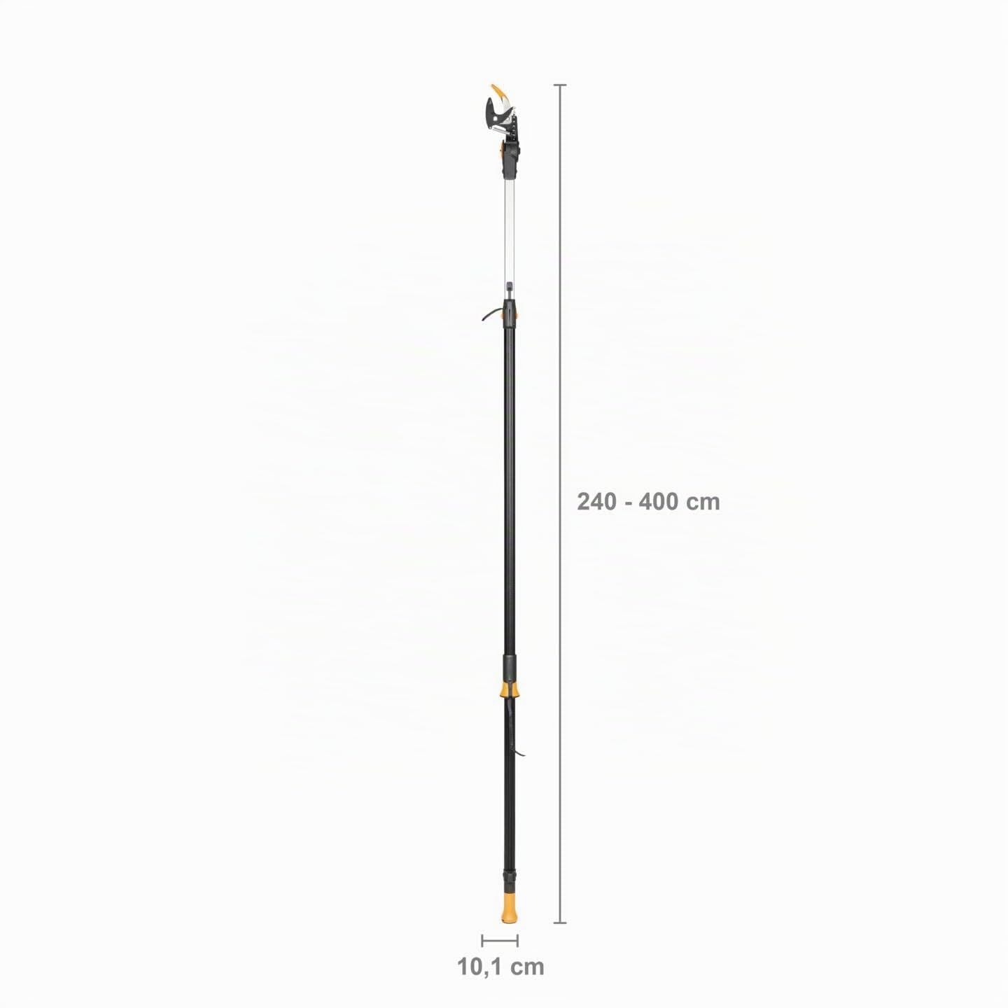 Fiskars Schneidgiraffen-Set Bypass Teleskop-Schneidgiraffe Stahlklinge Aluminiumstiel 2,4-4 m UPX86 Adapter-Baumsäge Gehärteter Stahl 46 cm