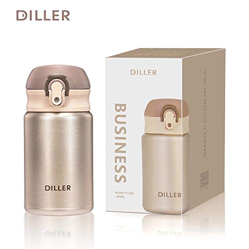 Water-Bottle-Bottles-Flask-Women-Small-Cute-300ml-Stainless-Steel-Metal-Insulated-Thermal-Cold-Hot-Drink-Swater-Bottle-Sports-Cold-Vacuum-12-Hours-Hot-24-Hours-H8717-Gold-300ml