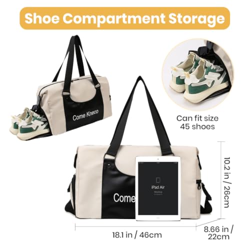 Image of PALAY Gym Bag with Shoe Compartment Large Oxford Cloth Travel Duffels | color blocking, water-resistant, adjustable strap, trolley case strap, suitable for workout, vacation, short trip