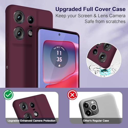Image of DIZORO Microfiber Candy Case Compatible for Motorola Edge 50 Pro 5g Smooth Touch Cushion Liquid Soft Silicone Gel Rubber Phone Cases Non-Slip Full Body Protective Shockproof Back Cover (Wine Red)