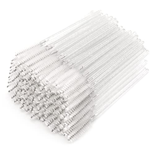 Image of G2PLUS 300PCS Crystal Mascara Wands, White Eyelash Brush Applicator, Disposable Spoolies Makeup Kits for Applying Mascara, Lash Extensions and Eyebrow Brush