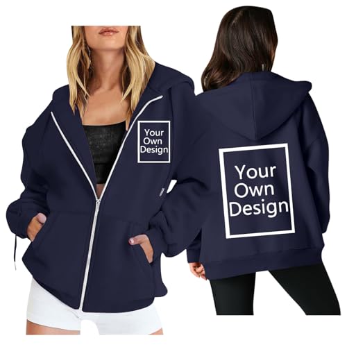 Custom Jackets Design Your Own Full Zipper Hooded Sweatshirt Custom Sweatshirt T Shirts Add Your Own Text or Picture
