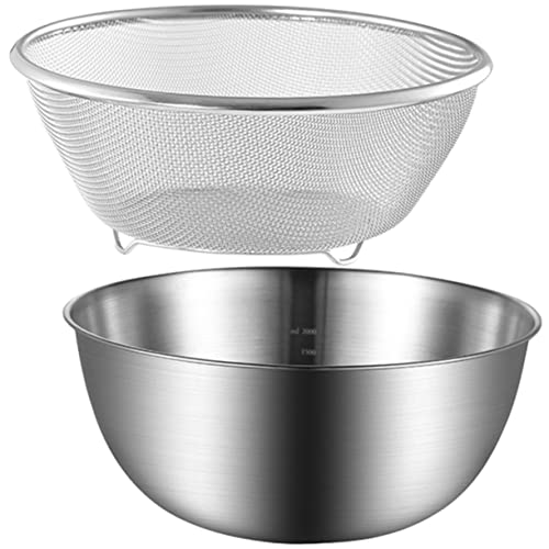 LABRIMP 1juego Cesta Coladora De Acero Inoxidable Para Lavar Arroz Y Verduras Multifuncional Para Cocinas Antideslizante Y Duradera