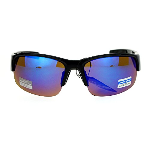 JuicyOrange Arctic Blue Mens Sunglasses BlueTech Anti-Glare Lens Half Rim Wrap Around2