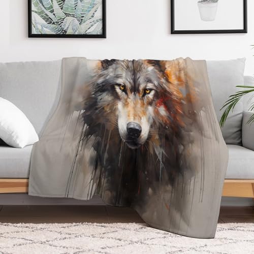 Manta de franela de lobo 150x200 cm para sofá y cama 3