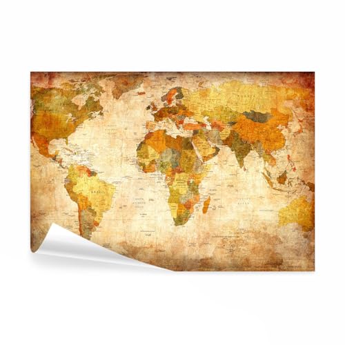 decomonkey Fototapete selbstklebend Weltkarte Landkarte 294x210 cm XXL Selbstklebende Tapeten Wand Fototapeten Tapete Wandtapete klebend Klebefolie Kontinent