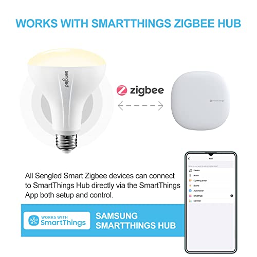 Sengled E12-N14WA_6P Zigbee Smart Bulb, Works With Smartthings And Echo With Built-In Hub, Voice Control With Alexa And Google Home, Hub Required, Br30 Dimmable Flood Light Bulb thumb #3