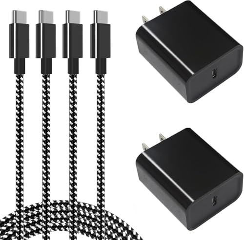 45W Samsung Super Fast Charger Block, 2Pack Type C Fast Charging Block with 3FT USB C Charger Cable(TPE Cable Not Nylon Braided) Compatible with Galaxy S24 S23 S22 S21 Ultra/S20 Ultra/Note 20 Ultra