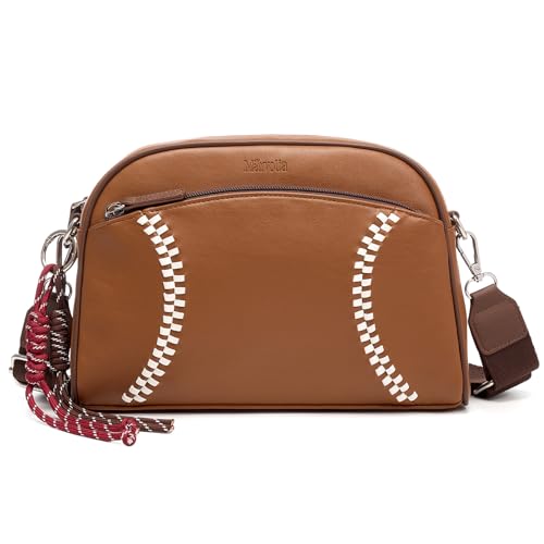 Marvolia Baseball Crossbody Bag for Women Brown