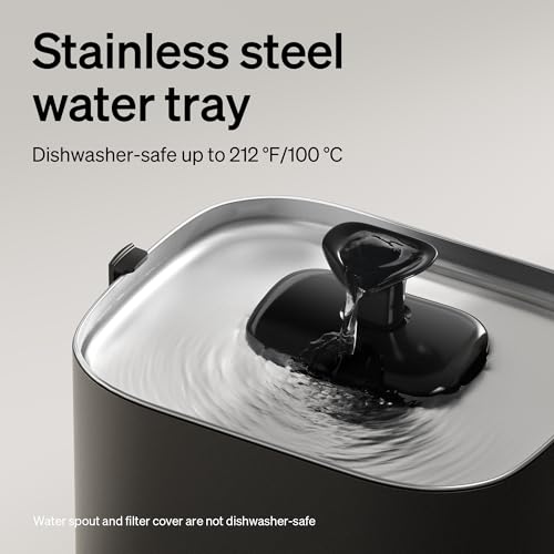 Image of PETLIBRO Upgrade Cordless Cat Water Fountain + 8 Packs Genuine Cat Fountain Filter Replacement, App Monitoring 3L /101oz Dockstream 2 Pet Water Fountain with Stainless Steel Tray, 4-Month Set Easy-Swap