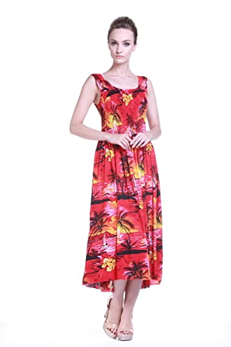 Image of Hawaii Hangover Family Matching Hawaiian Clothes, Sunset Red | Family matching Hawaiian outfits, Sunset Red, lightweight rayon, machine washable, tropical floral print, luaus, cruises
