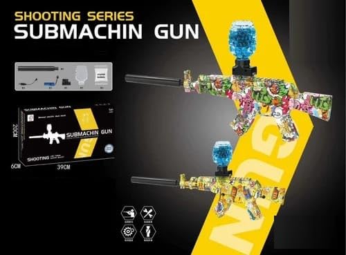 Image of Kammateswara Gel Blaster Gun Toy in Automatic Shooting Gun for Kids with Water Bullets | Rechargeable | Outdoor Action Play Shooting Toy for Boys