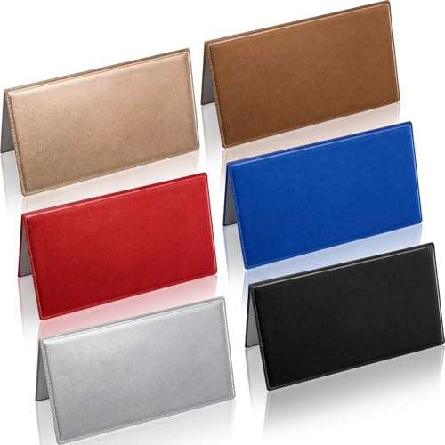 Image of Geyoga 6 Pcs Vinyl Checkbook Cover Personal Top Tear Checkbook Cover Holder Vinyl Check Holder for Men Women(Light Color)