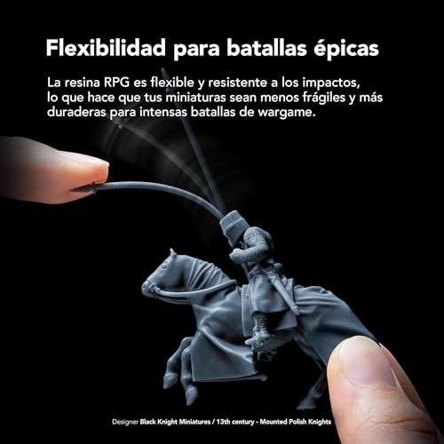Resina para impresora 3D RPG Phrozen | Fotopolímero estándar 405nm | Alta flexibilidad y precisión de detalle | Ideal para modelos de juegos RPG - Gris (1kg) - Fernando Cortés