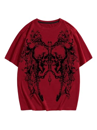 SOLY HUX Men's Gothic Graphic Tees Crew Neck Short Sleeve Summer Shirts Streetwear Tee Tops