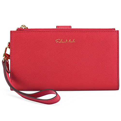 Image of FALAN MULE Wallets for Women Trifold Wristlet Wallets Large Capacity RFID Blocking Ladies Purse Credit Card Holder
