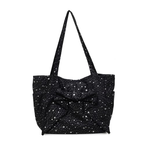 Bow Purse Star Sequin Bow Tote Bag with Side Pockets Large Shoulder Bag Glitter Handbag Trendy Gifts for Women