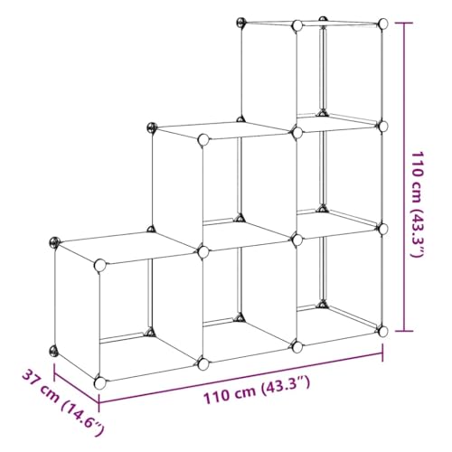 Organisateur de rangement cube blanc à 6 compartiments modulables