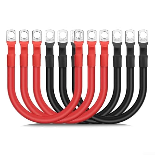 Zoegneer Confezione da 6 cavi per batteria 4AWG con guaina flessibile in PVC, linea di collegamento per batteria, linea di alimentazione, cavo per auto e nautica