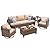 UDPATIO Patio Furniture Set, 5 Pieces Outdoor Conversation Sets with Rocking Swivel Chairs, Wicker Rattan Outdoor Sofa Set with Storage Table and Waterproof Covers for Backyard, Deck, Porch, Khaki