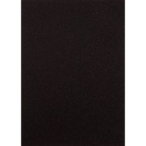 Florence Papier Pailleté Noir - A4 - 5 - 350 g/m² - Papier Cartonné à Paillettes pour Loisirs Créatifs, Scrapbooking et Cartes de Vœux