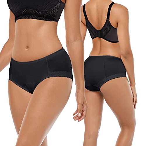 Neione Period Panties Menstrual Underwear Postpartum Underpants Women Briefs 3 Pack Black 6Xl Plus Size #TOP1