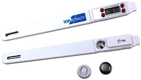 Kitchen Digital Thermometer - Auto Shut-Off Large Display LCD Timer - Waterproof Long Stainless Steel Probe for Instant Cooking Food in Oven, Steamer and Grills