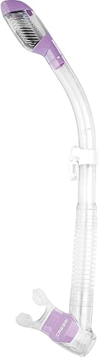 Vista 27 de Cressi Adult Diving Dry Snorkel with Splash Guard and Top Valve - Supernova Dry: Designed in Italy Aguamarina translúcida.