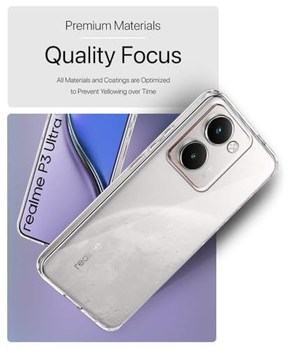 Image of WOW IMAGINE Transparent Back Cover Case for Realme P3 Ultra 5G | Raised Bumps for Full Device & Camera Protection Shockproof TPU Silicone Back Case Mobile Cover - Transparent
