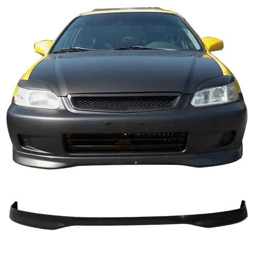 Front Bumper Lip Compatible with 1996-1998 Honda Civic, T-R Style Black PP by IKON MOTORSPORTS