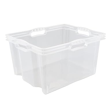 keeeper Aufbewahrungsbox mit integrierten Griffen, Größe: XL, 43 x 35 x 23 cm, 24 l, Franz, Transparent