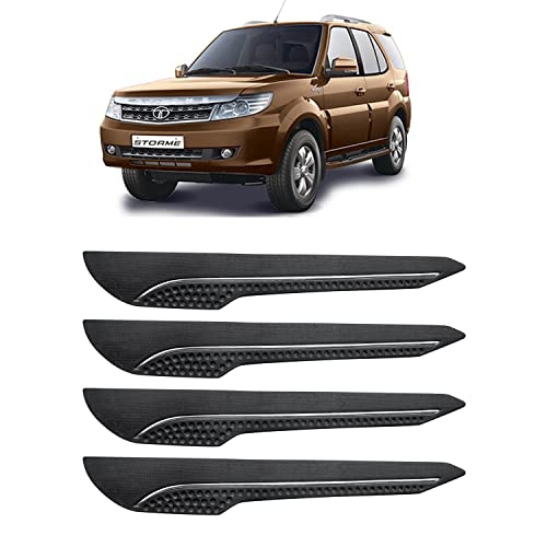 Image of AOSIS-Car Bumper Protector /Bumper Guard for Tata Safari Storme with Single Chrome Stripe (4-Pcs)