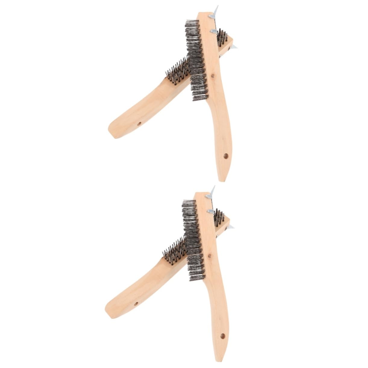 STOBAZA 2sets Wire Bristle Brush Wire Brush Cleaning for Rust Removal Heavy Duty for Metal Cleaning 2pcs*2