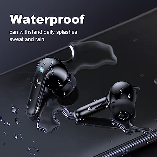 HATMIG Bluetooth Kopfhörer, In Ear Kopfhörer Bluetooth 5.3 ENC Lärmreduzierung, LED-Anzeige In Ear Kopfhörer, Dual-Mic Stereo Sound Kopfhörer Kabellos Smart Touch -Schwarz – Bild 6