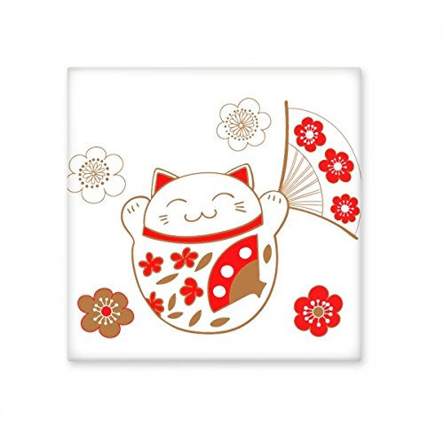 Culture biscuit carrelage céramique chat japonais et fleurs